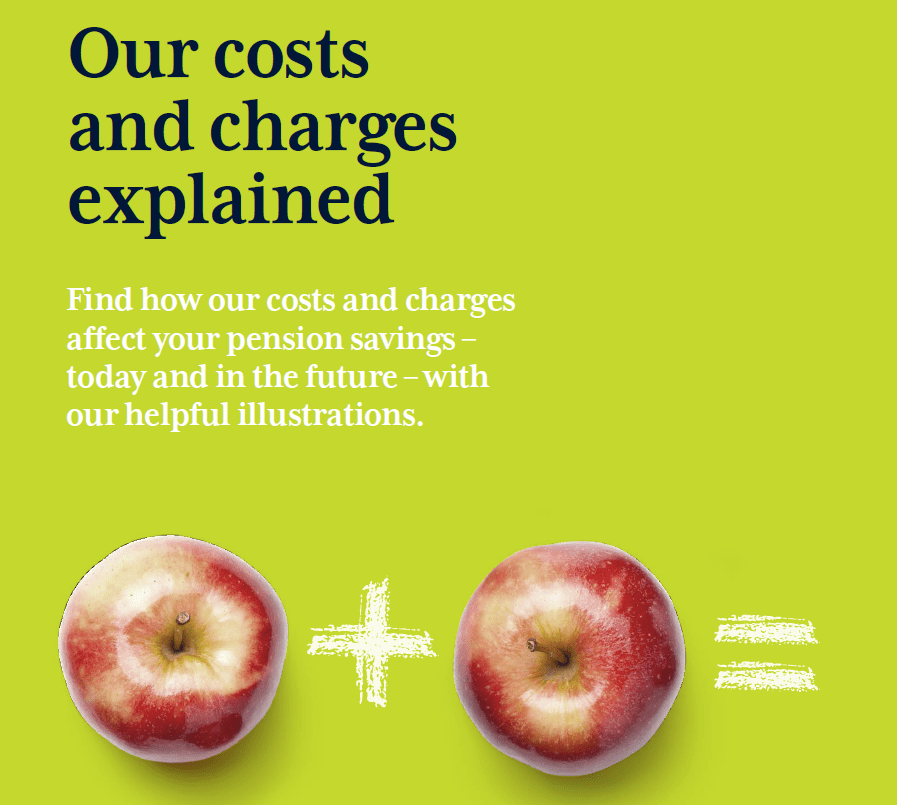 Front cover of NOW: Pensions 2020 costs and charges explained leaflet