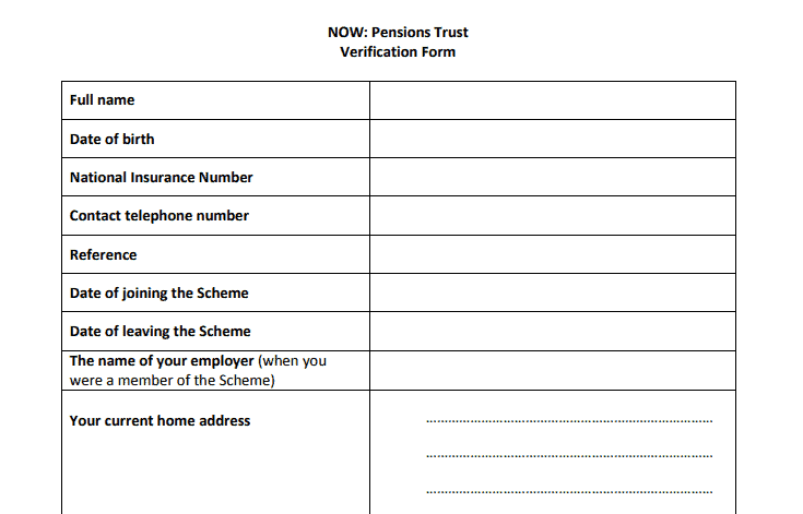 NOW: Pensions change of address form