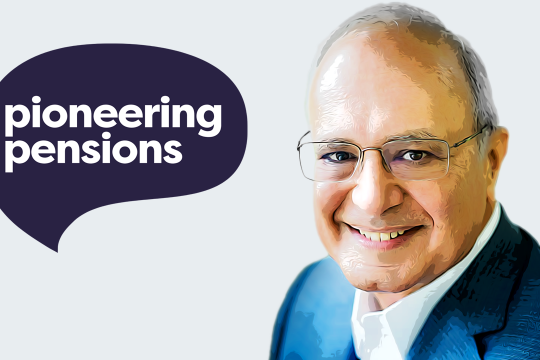 Man smiling in business attire suit cartoon image don pioneering pensions