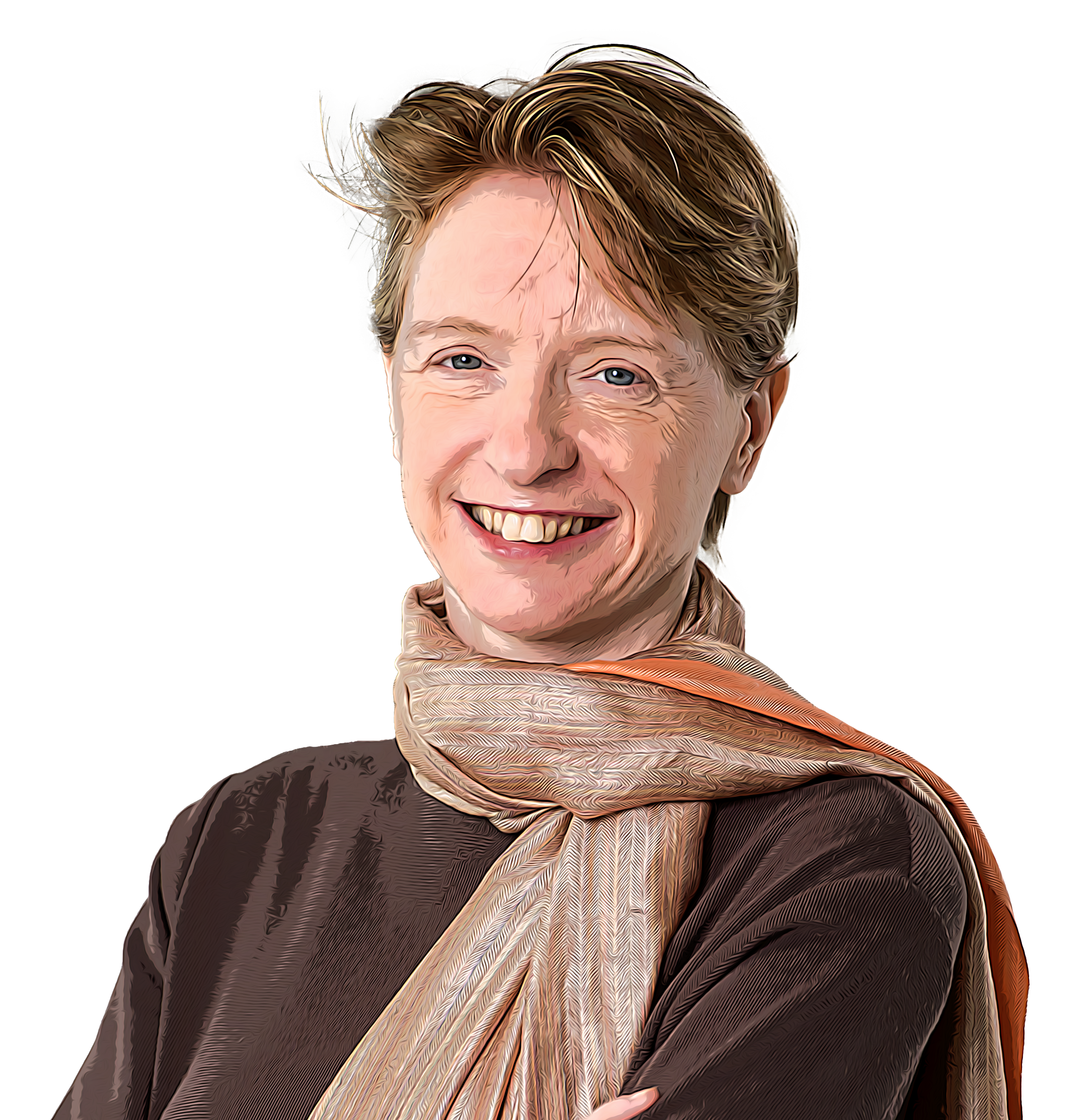 Woman smiling with crossed arms cartoon image fiona