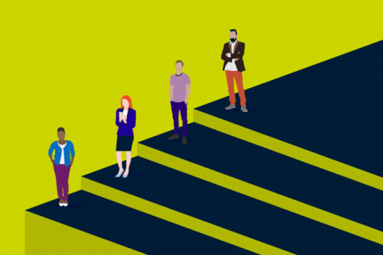 Cartoon image of four characters in front cover of gpg report