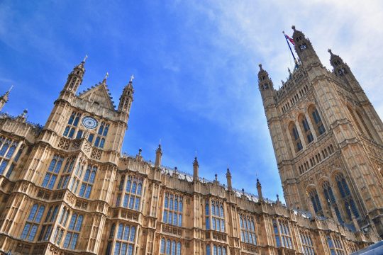 Shot of houses of Parliament, London