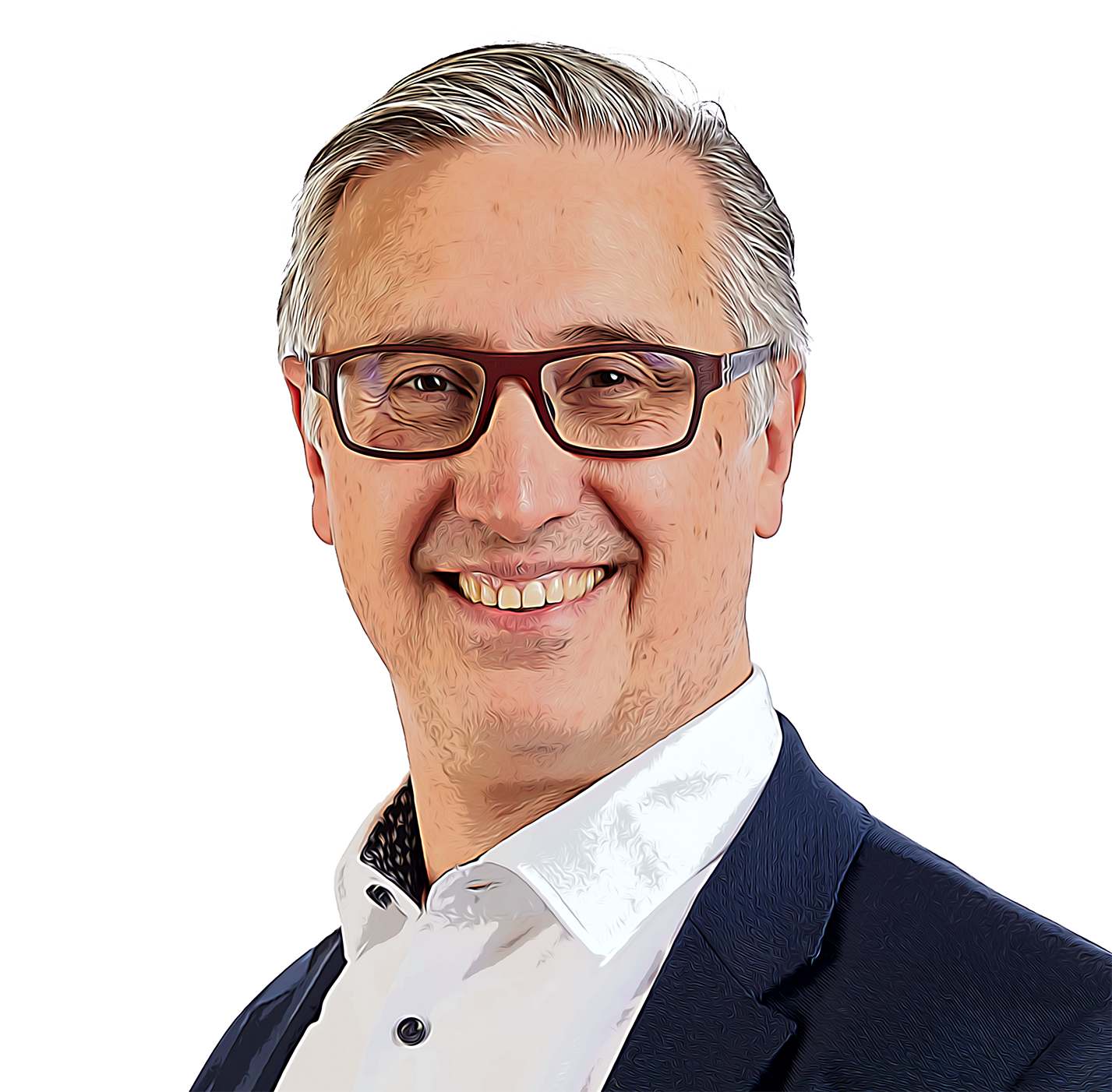 Smiling man with glasses and suit stefan