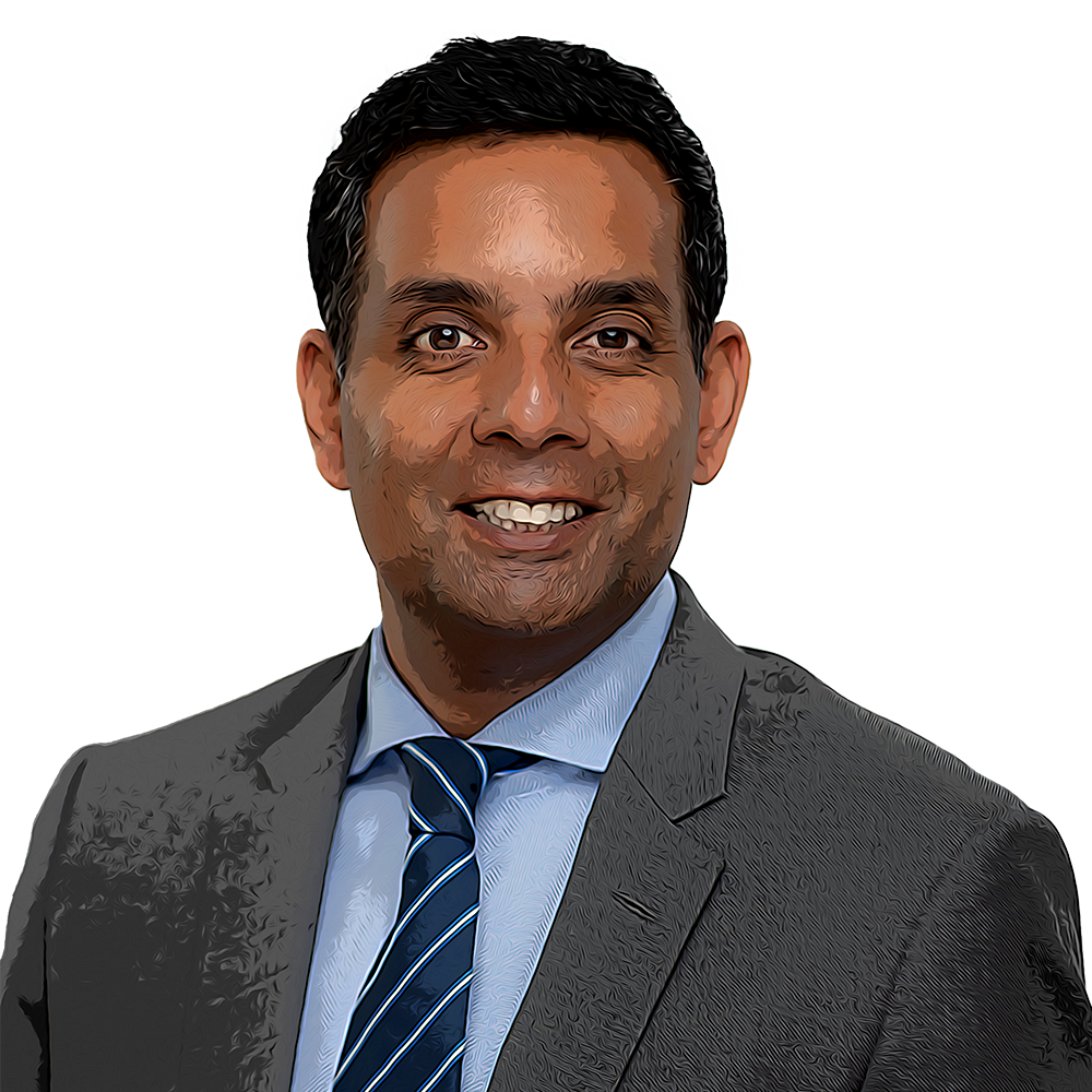 Man smiling in business attire suit cartoon image samir