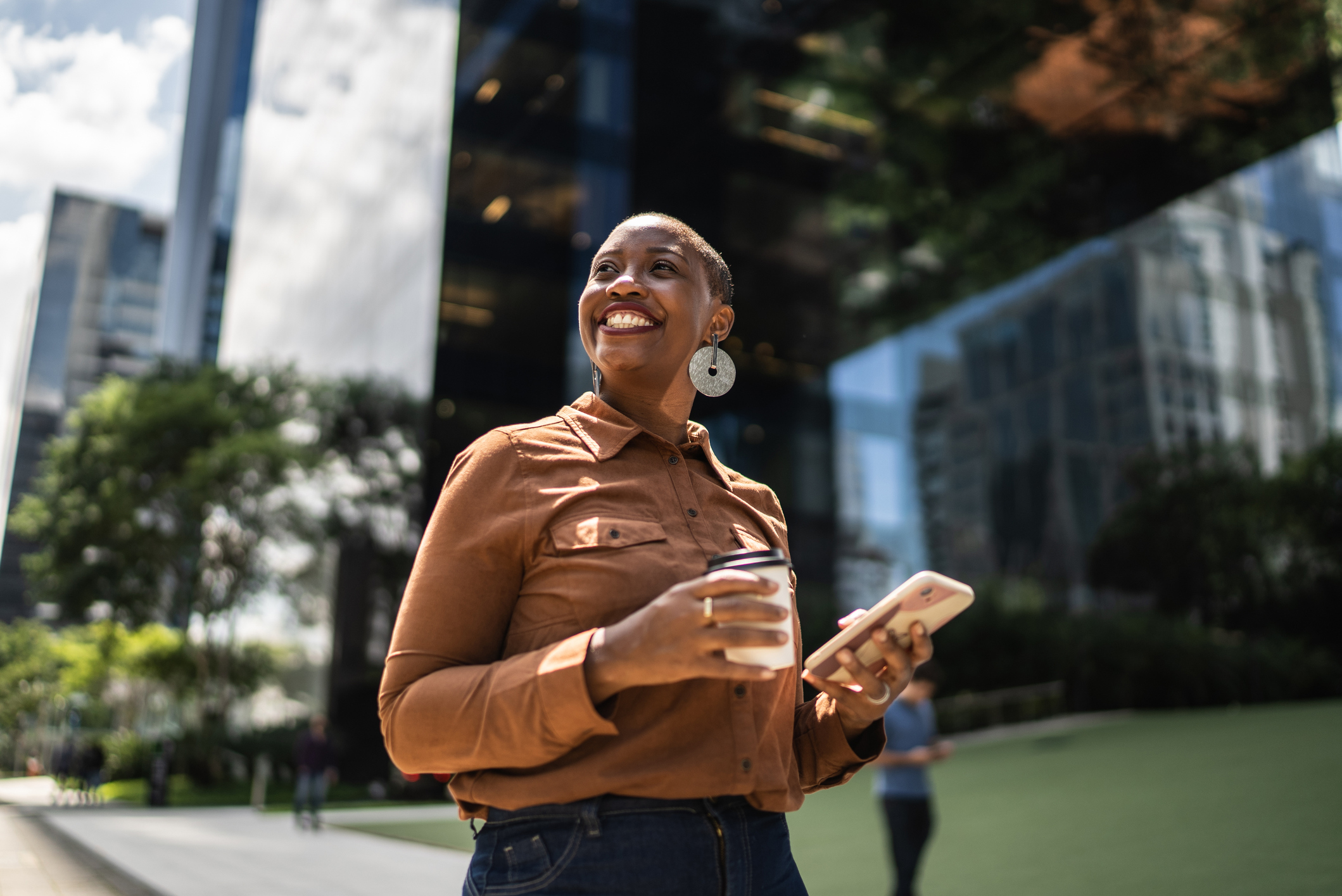 Brown woman wearing business attire